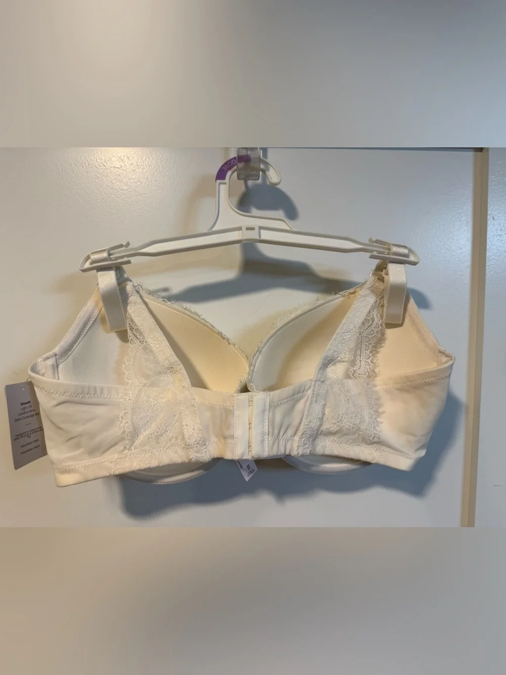 NWT Auden Women’s White Demi Coverage Bra - Size 38DD